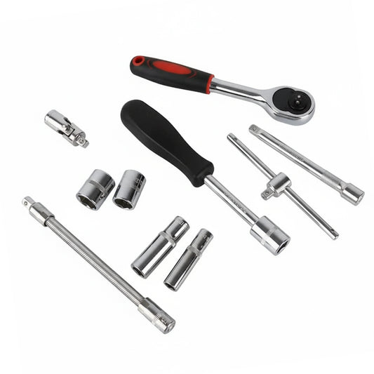 46pc Socket Wrench Set 1/4inch Drive Chrome Vanadium Steel Ratchet Bit Kit