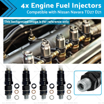 compare product 4x Engine Fuel Injectors Suitable for Nissan Navara TD27 D21 2. 7L 16600-43G23