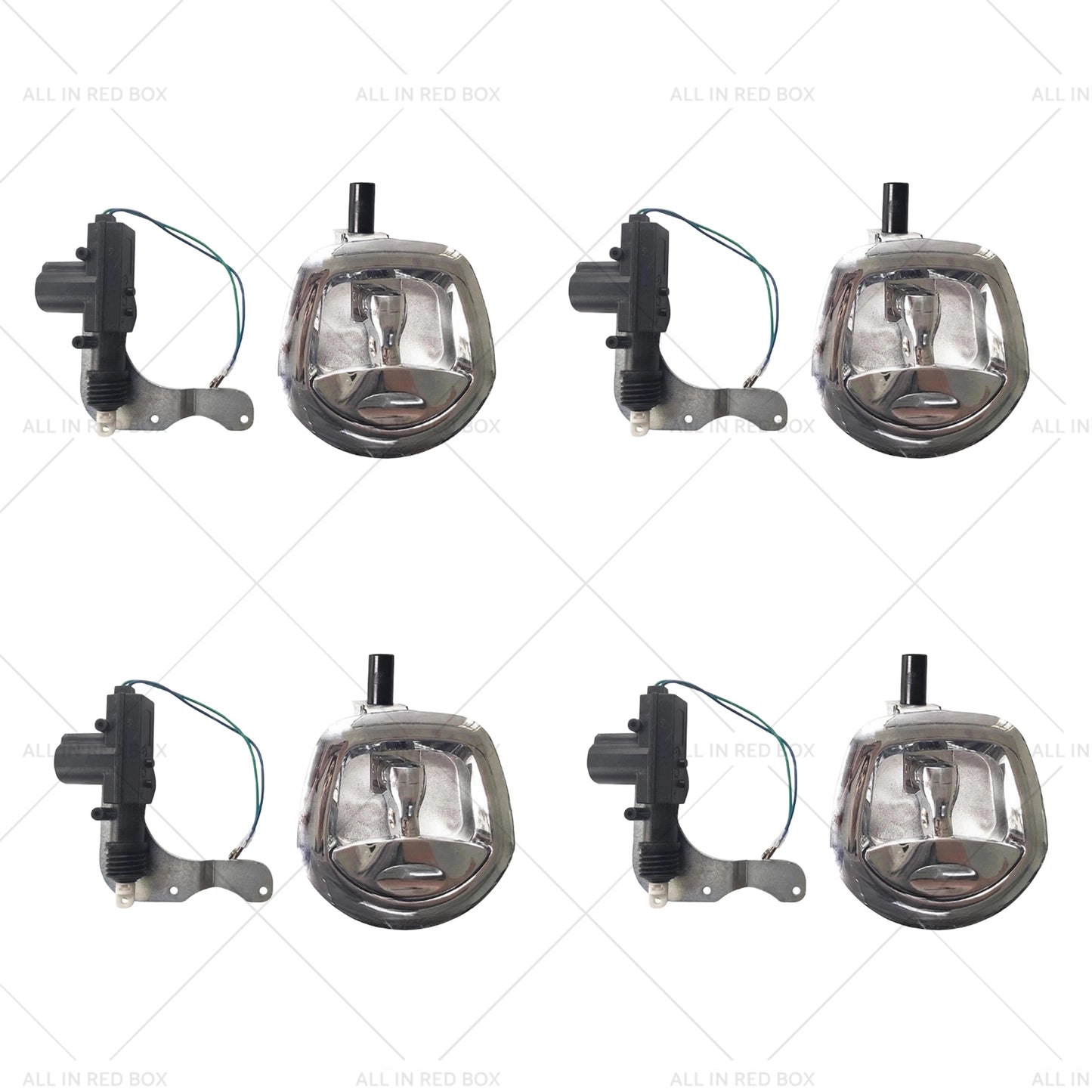 4 Set Chrome Power Operated Recessed Folding Whale Tail T-Lock Handle Toolbox
