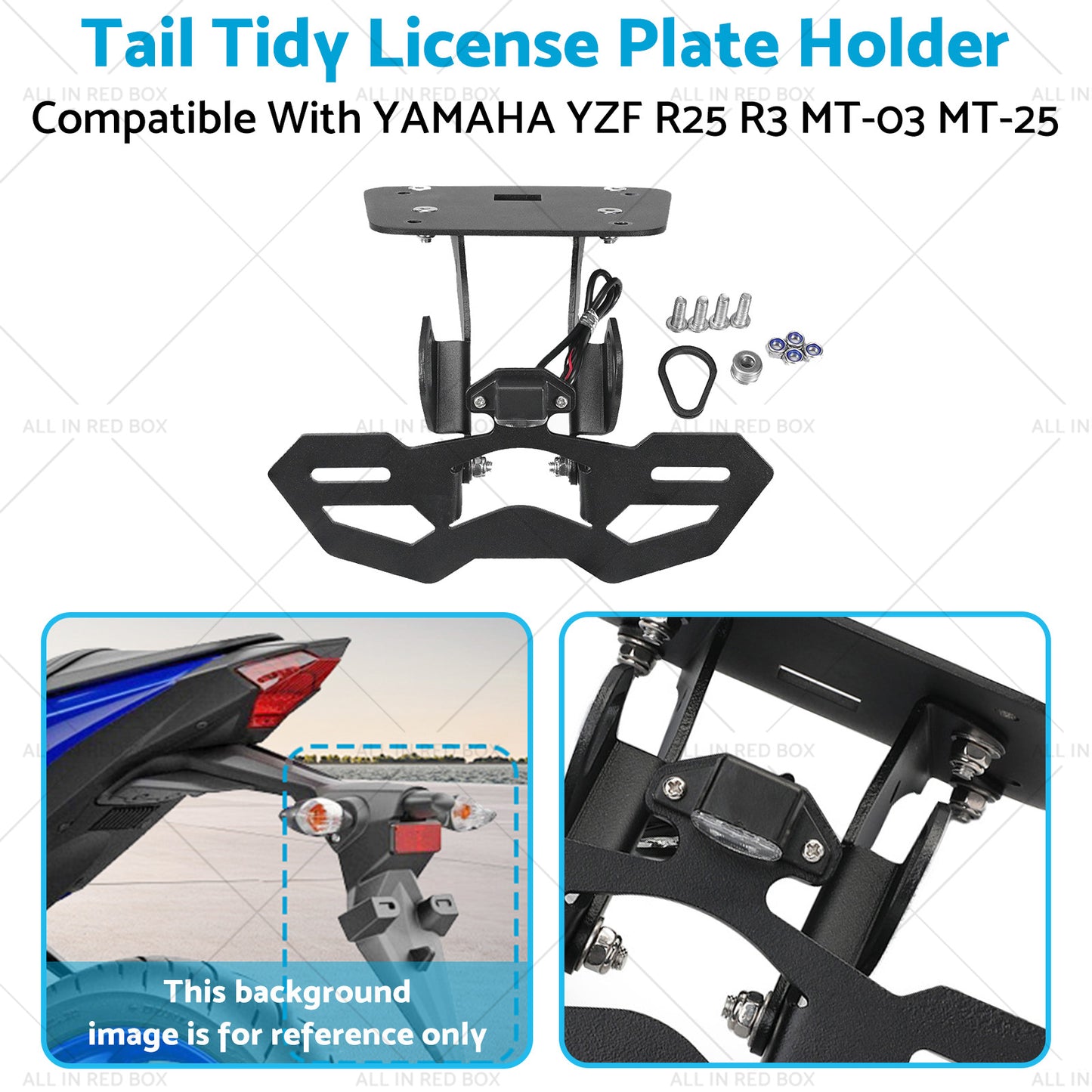{{ Tail Tidy License Plate Holder Suitable For YAMAHA YZF R25 R3 MT-03 25 2014-2020 }} - Buy Car Parts Online at {{ Kaka Auto Parts }}.