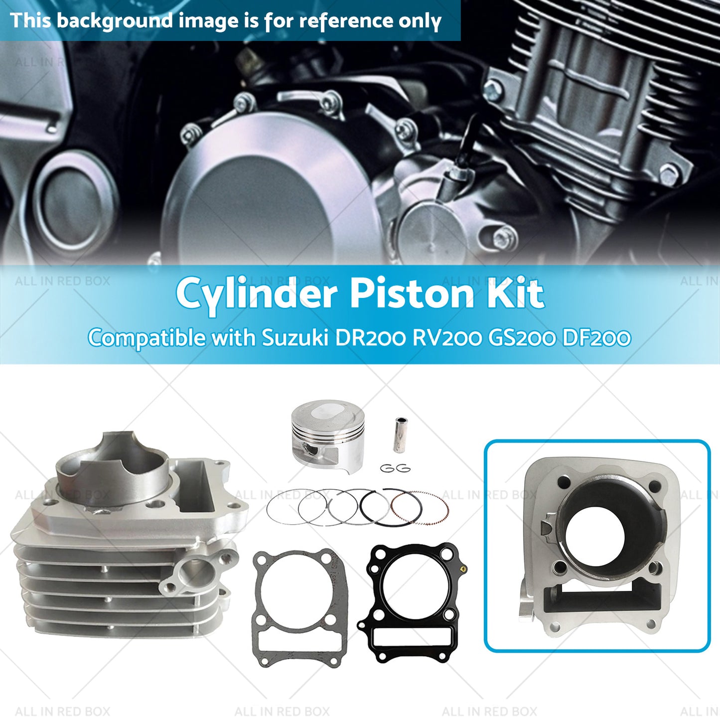 {{ Cylinder Piston 66mm Suitable Suzuki DR200 RV200 GS200 DF200 SP200 Top End Kit }} - Buy Car Parts Online at {{ Kaka Auto Parts }}.