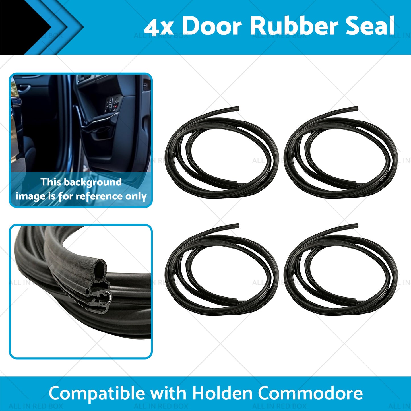 {{ Front or Rear Door Rubber Seal Rubber Suitable for Holden Commodore VN VP VR VS 4x }} - Buy Car Parts Online at {{ Kaka Auto Parts }}.