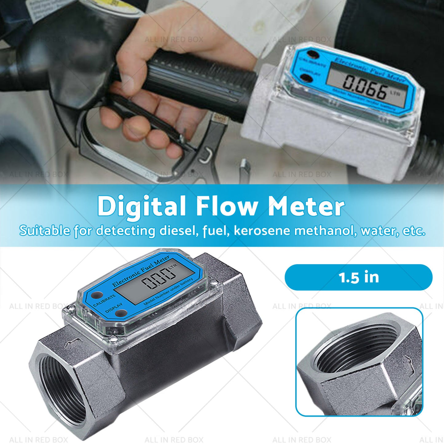{{ 1. 5 inch Turbine Digital Diesel Water Fuel Flow Meter Oval Gear Flow Gauge }} - Buy Car Parts Online at {{ Kaka Auto Parts }}.