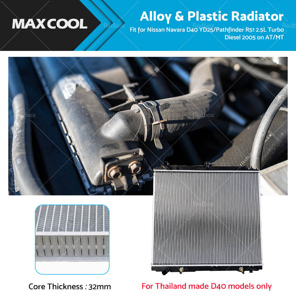 Radiator for Nissan Navara D40 YD25 or Pathfinder R51 2. 5L Turbo Diesel 2005- AT or MT