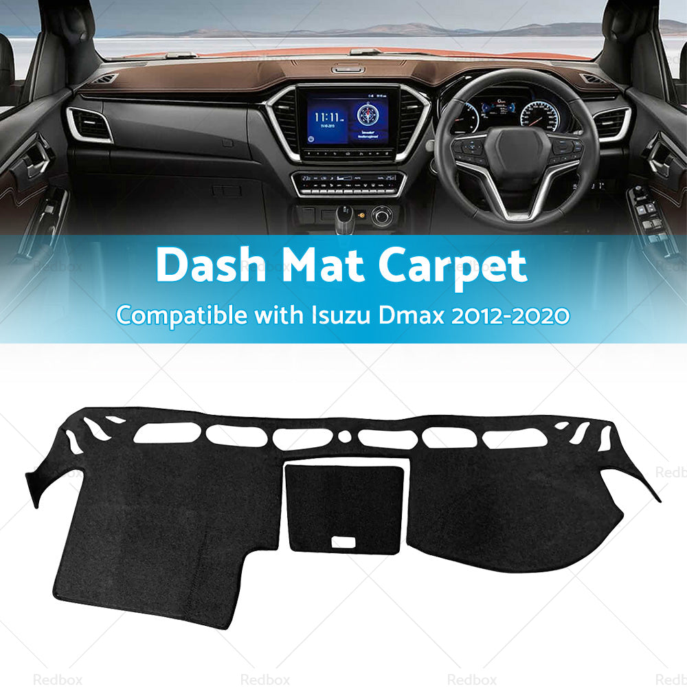 {{ Black Dash Mat Sun Cover Suitable For Isuzu Dmax 2012-2020 with Centre Lid }} - Buy Car Parts Online at {{ Kaka Auto Parts }}.