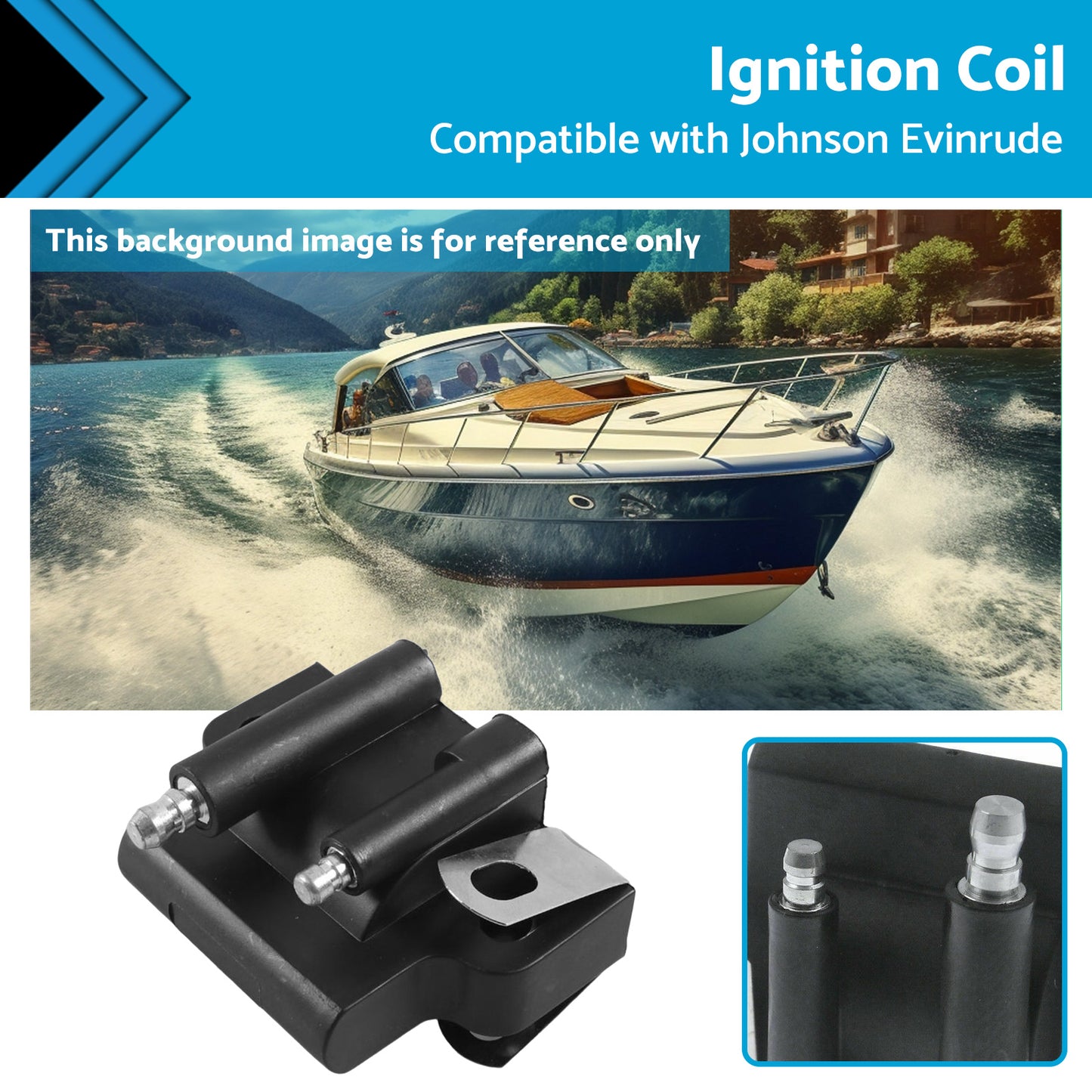 {{ 1x Ignition Coil Suitable for Johnson Evinrude 2-Stroke 8-300HP Motor 582508 }} - Buy Car Parts Online at {{ Kaka Auto Parts }}.
