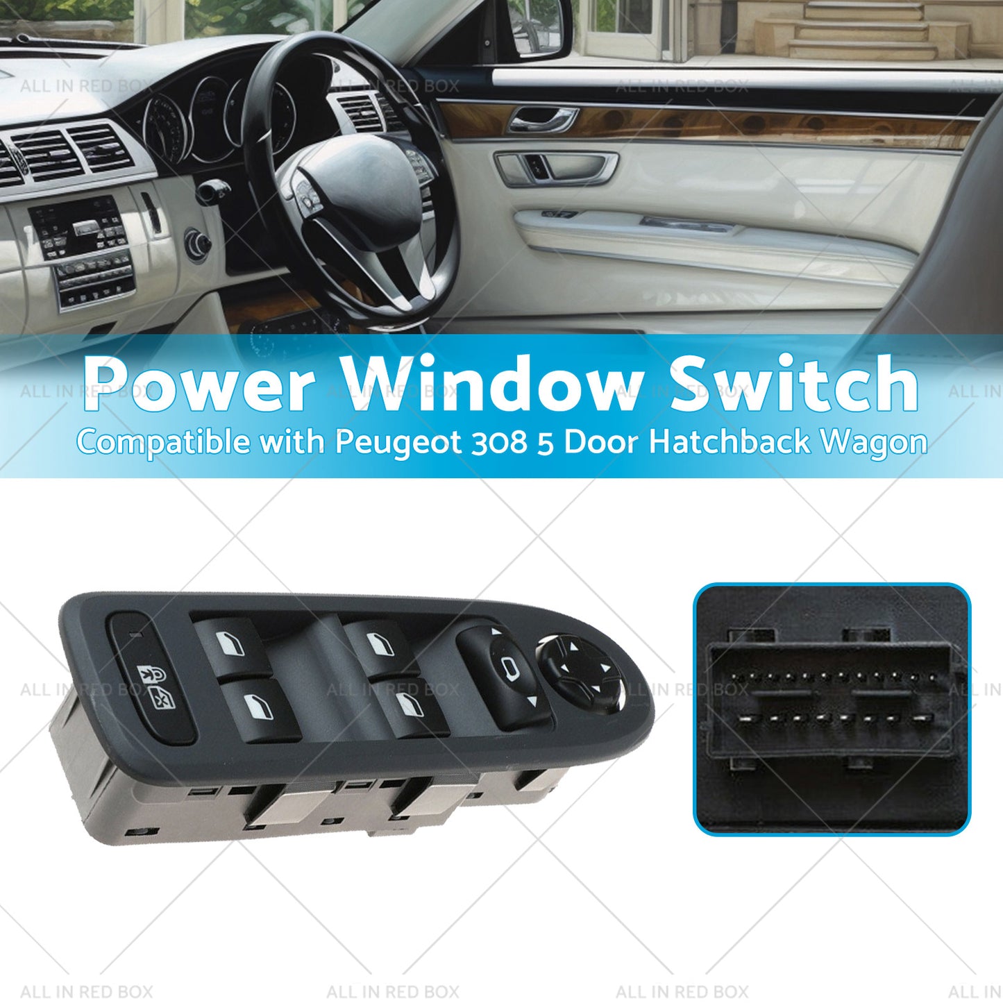 Master Power Window Switch Suitable for Peugeot 308 Hatchback Wagon 5 Door 08-13