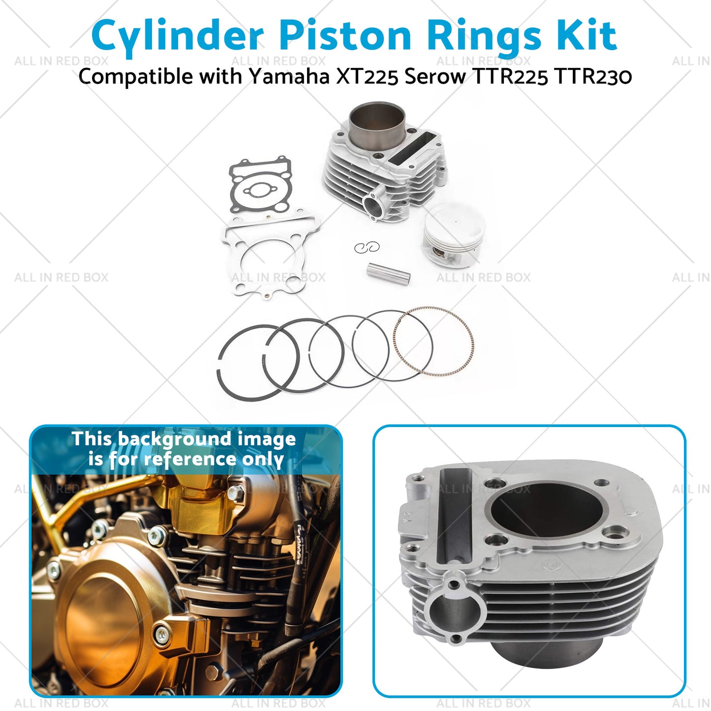 {{ Cylinder Piston Rings Kit Suitable for Yamaha Serow XT225 TTR225 TTR230 99-16 }} - Buy Car Parts Online at {{ Kaka Auto Parts }}.