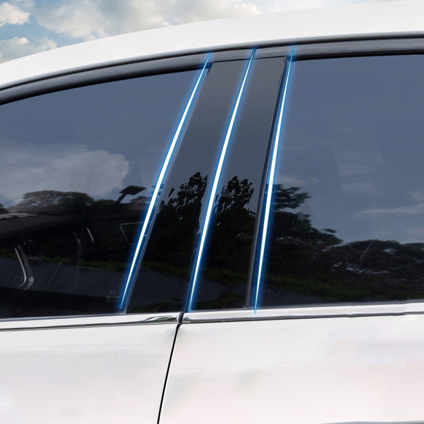 {{ Gloss Black Pillar Posts Door Trim Cover Suitable For Toyota RAV4 2019-2024 }} - Buy Car Parts Online at {{ Kaka Auto Parts }}.