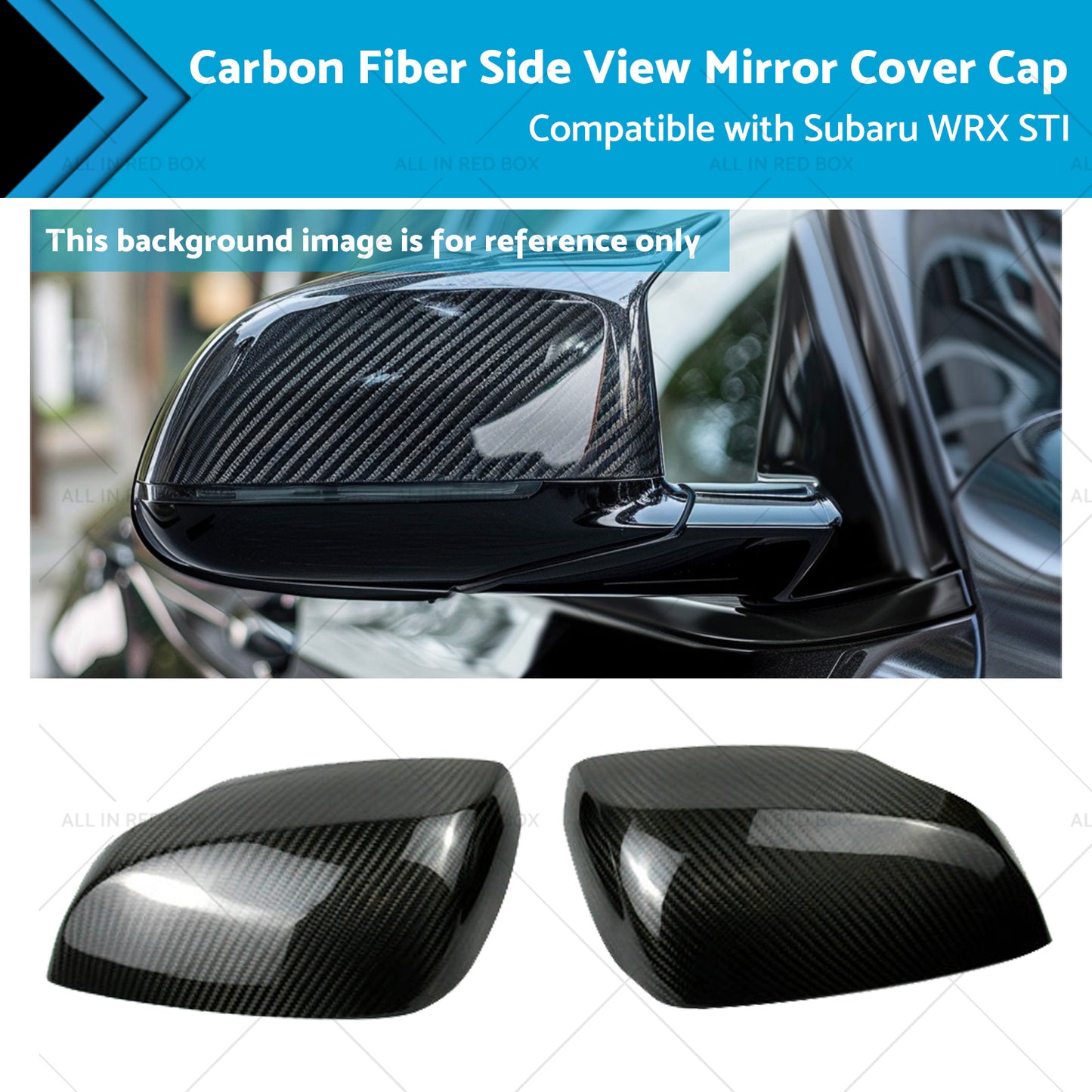 {{ Carbon Fiber Side View Mirror Cover Caps Suitable for Subaru WRX STI 15-21 }} - Buy Car Parts Online at {{ Kaka Auto Parts }}.