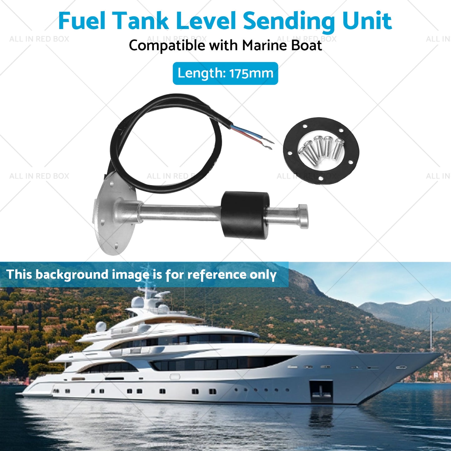 175mm Water Sender Fuel Tank Level Sending Unit Marine Boat Sensor 240-33ohm