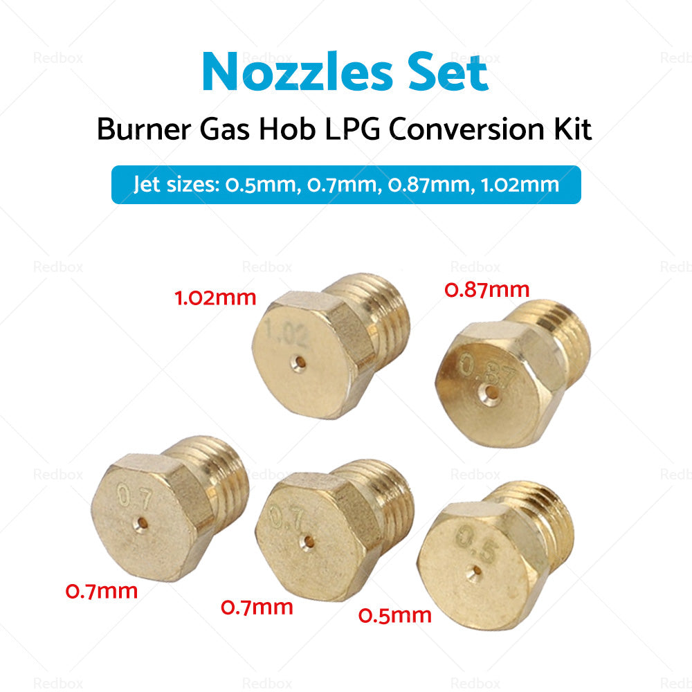 LPG Gas Jet Set Burner Gas Hob LPG Conversion Kit Jets Nozzles Propane Injectors