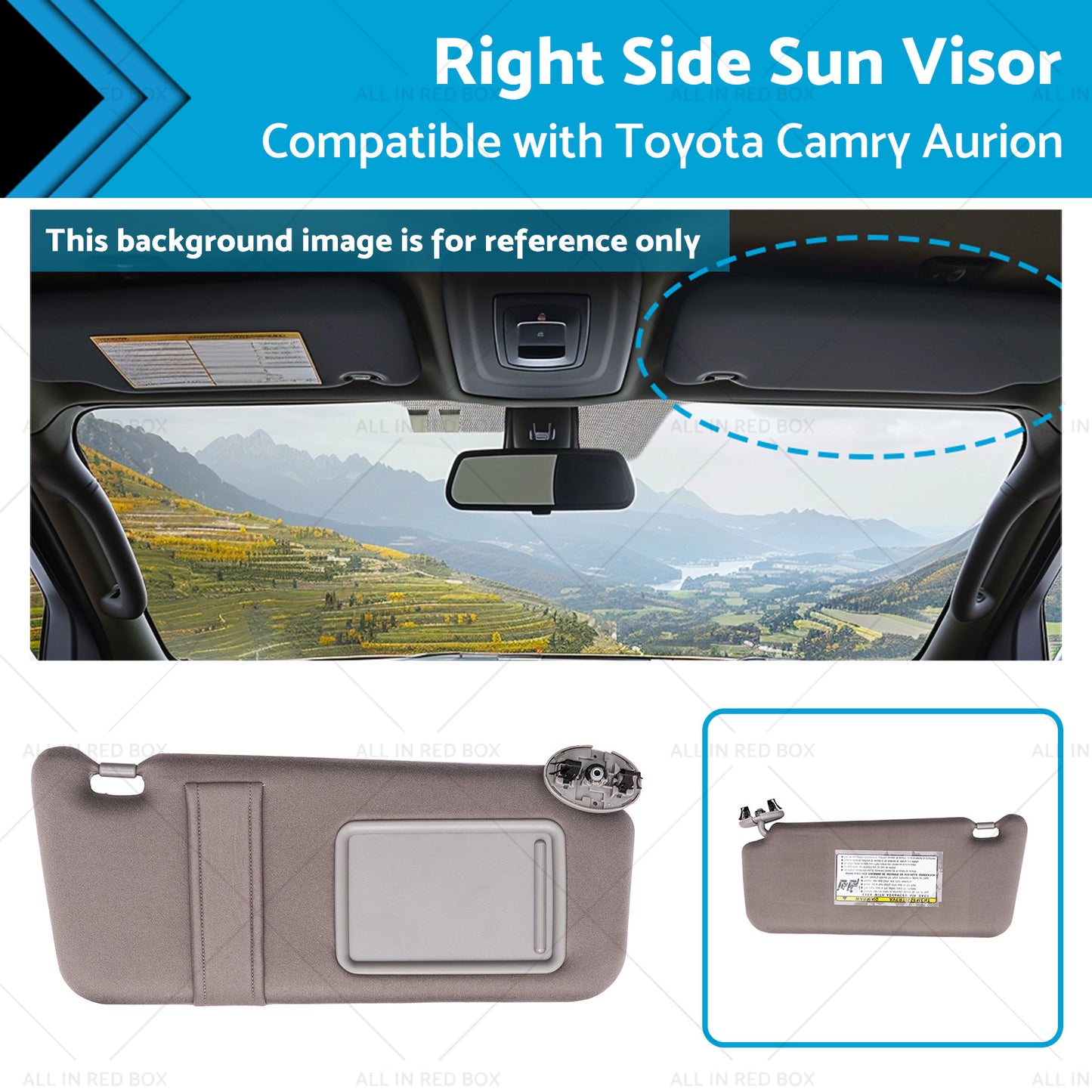 {{ 74310-06750-E0 Right Side Sun Visor Suitablefor Toyota Camry Aurion 07-11 }} - Buy Car Parts Online at {{ Kaka Auto Parts }}.