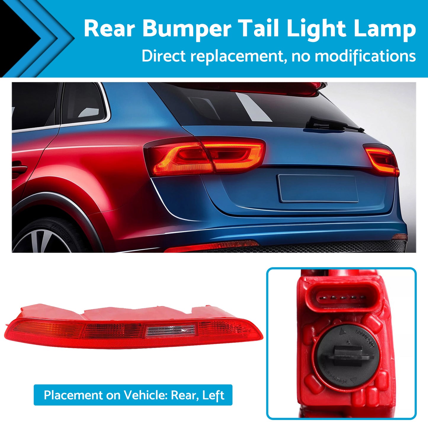 {{ Left Rear Lower Bumper Tail Light Lamp Passenger Side Suitable For Audi Q3 11-15 }} - Buy Car Parts Online at {{ Kaka Auto Parts }}.