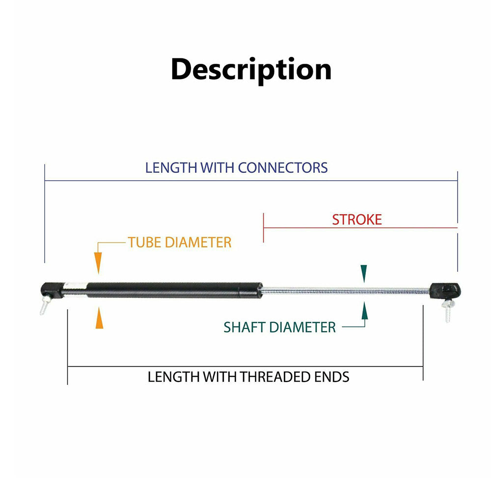 Gas Strut 500mm-350N x2 8mm Shaft Caravans, Trailers, Canopy, Toolboxes struts