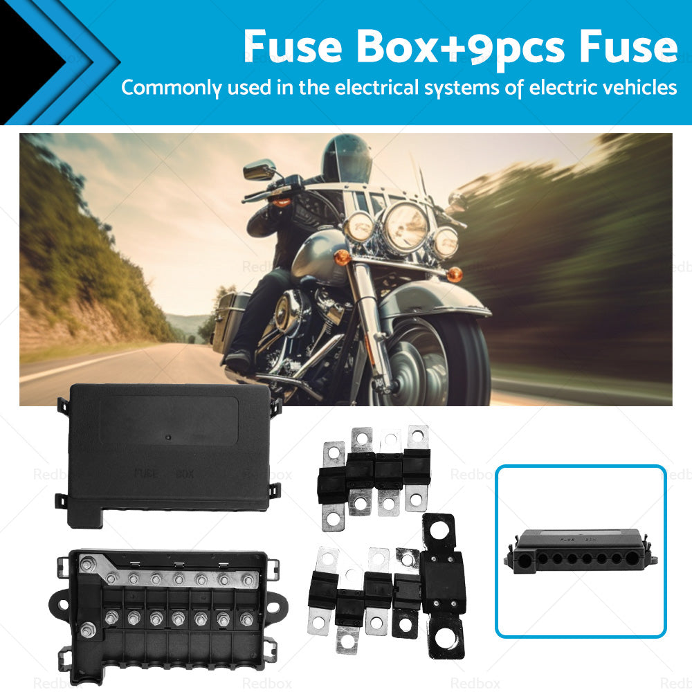 7 Way Multi Fuse Block Box Holder 9PCS 12-32V FUSES INCLUDED Car Auto
