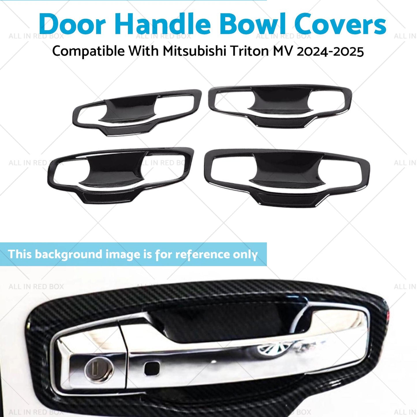 {{ Door Handle Bowl Cover Trim Gloss Black Suitable For Mitsubishi Triton MV 2024+ }} - Buy Car Parts Online at {{ Kaka Auto Parts }}.