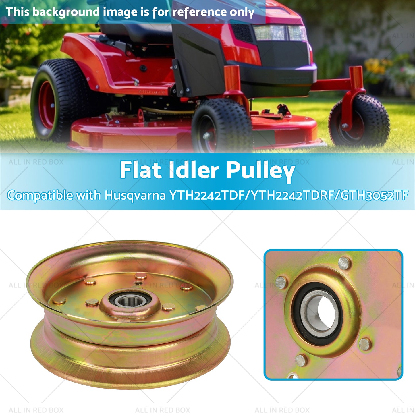 Flat Idler Pulley Suitable Husqvarna Mowers YTH2242TDF 539 13 27 28 539 11 21 96