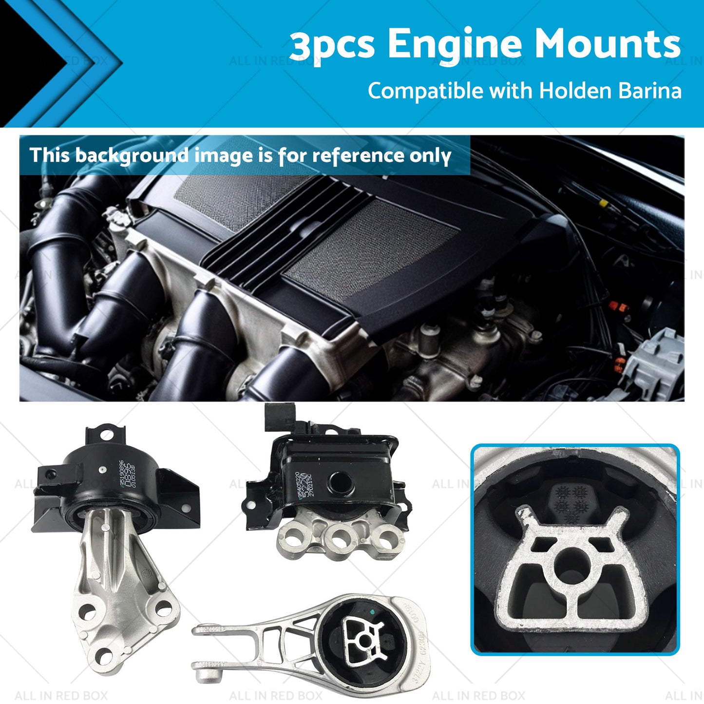 {{ 3PCS Engine Mount Suitable For Holden Barina TM 1. 6L F16D4 2011-2019 }} - Buy Car Parts Online at {{ Kaka Auto Parts }}.