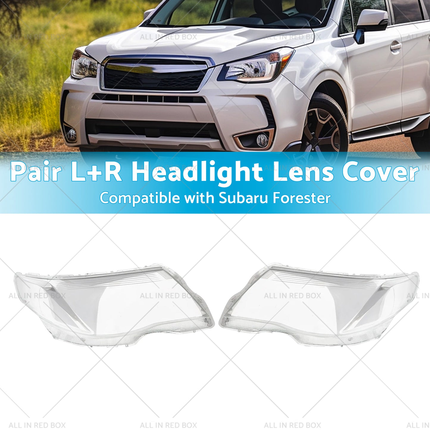{{ Pair LR Headlight Lens Cover Replacements Suitable for Subaru Forester 08-12 }} - Buy Car Parts Online at {{ Kaka Auto Parts }}.