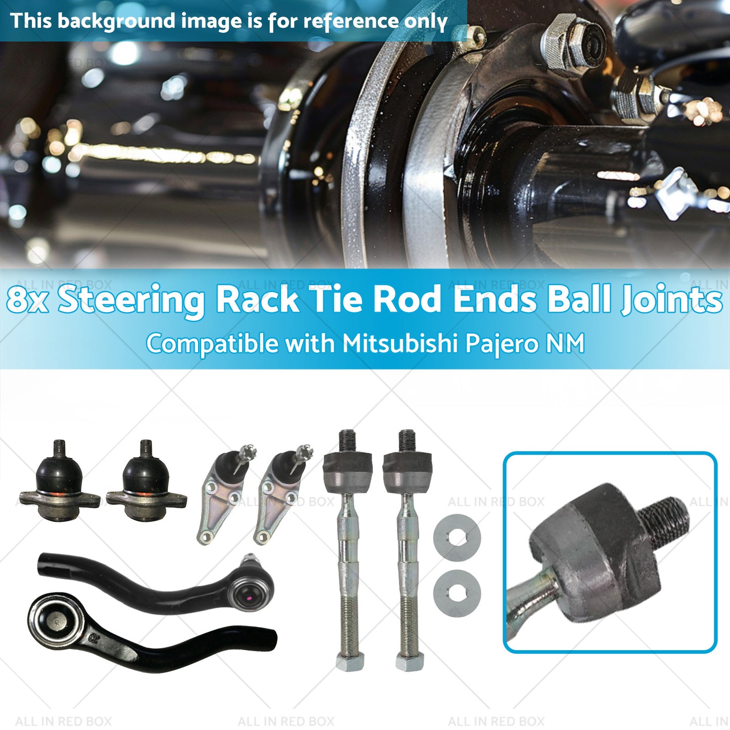 {{ 8x Steering Rack Tie Rod Ends Ball Joints Suitable for Mitsubishi Pajero NM }} - Buy Car Parts Online at {{ Kaka Auto Parts }}.