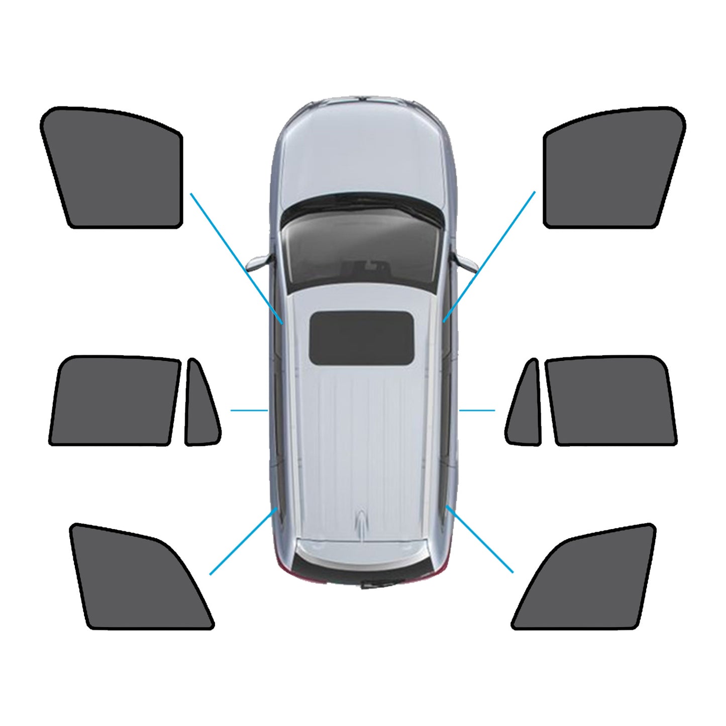 Magnetic Mesh Sun Blind Shades Suitable for Volvo XC90 2015-Current On Front/Rear