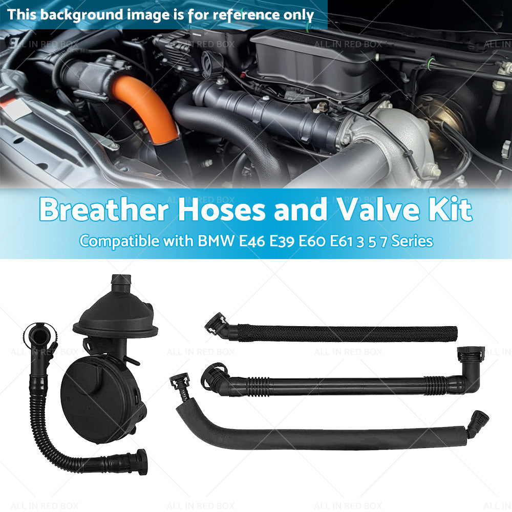 5PCS Crankcase Vent Valve and Breather Hose Kit Suitable for BMW M52 M54 E46 X3 X5