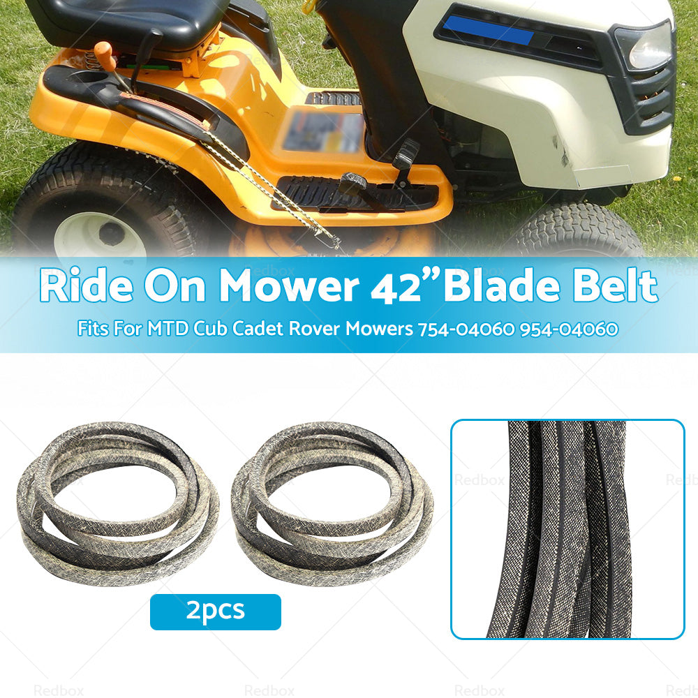 2x Deck Belt For 42 inch Cut Rover MTD Cub Cadet Ride on Mower 954-04060 754-04060