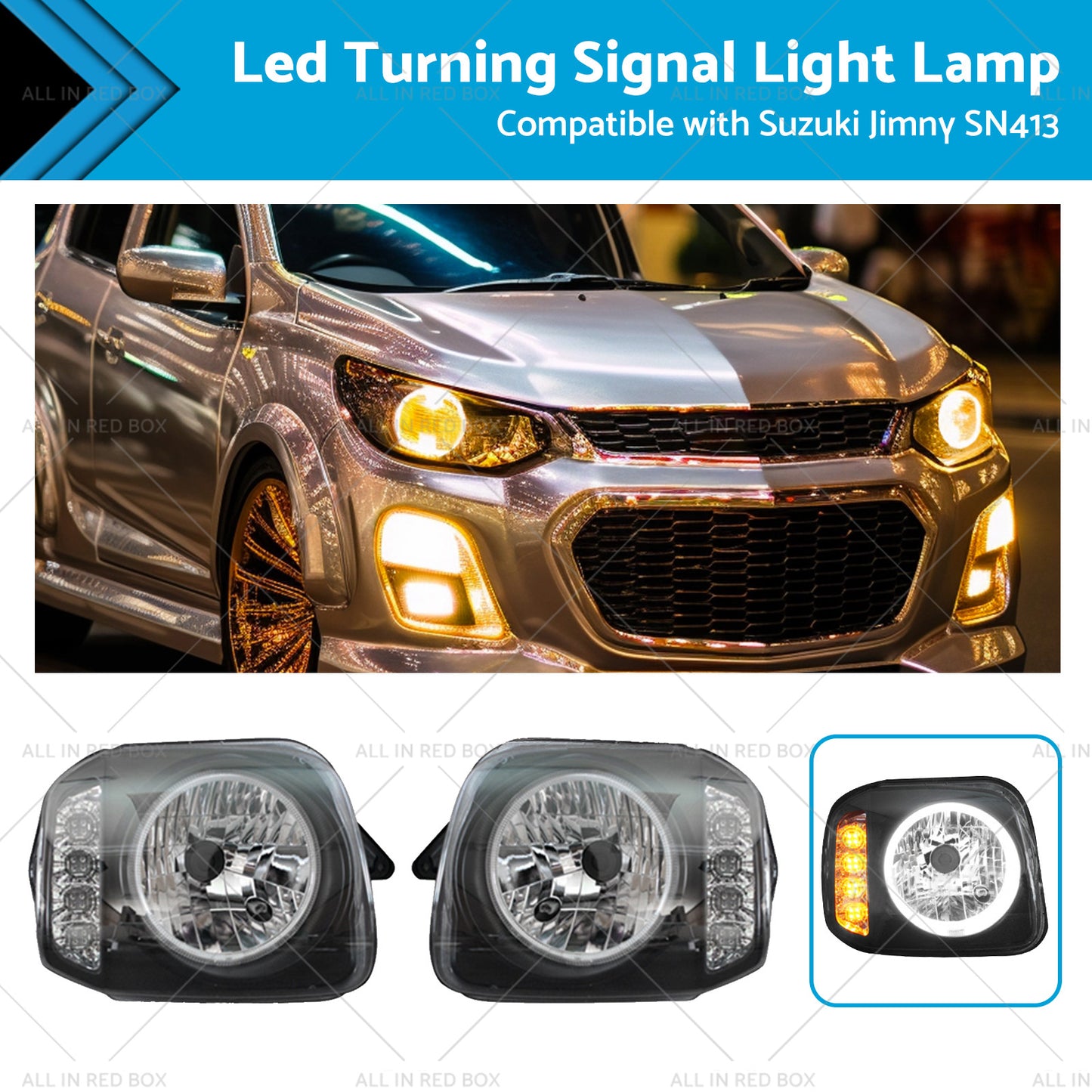 {{ Led Turning Signal Light Lamps Angel Eyes Suitablefor Suzuki Jimny SN413 98-17 }} - Buy Car Parts Online at {{ Kaka Auto Parts }}.