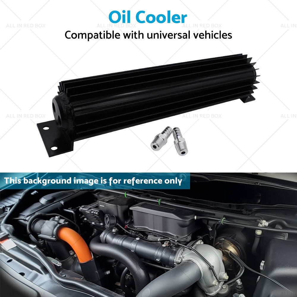 {{ Oil Cooler Universal 12'' Aluminum Dual Pass Finned Transmission W Fittings SL }} - Buy Car Parts Online at {{ Kaka Auto Parts }}.