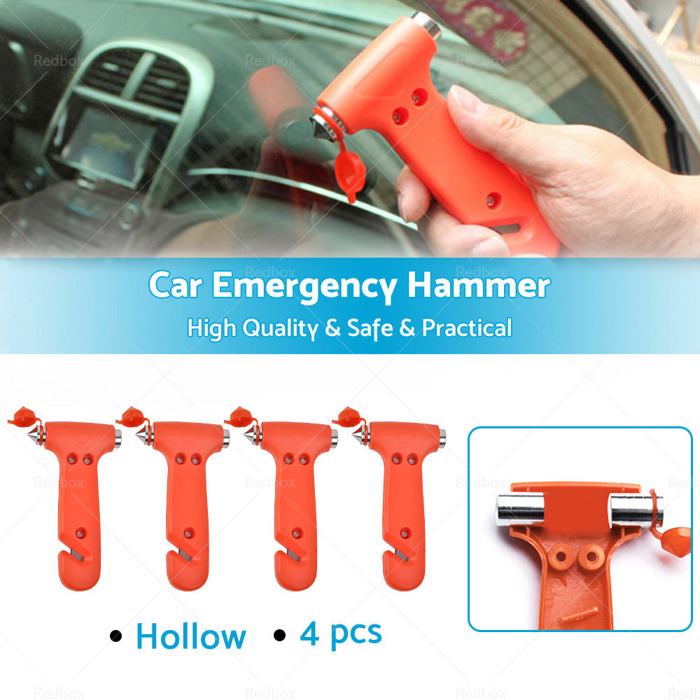 4x Emergency Safety Hammer Breaker Car Cutter Window Belt 2 in 1 Tool Bus Glass