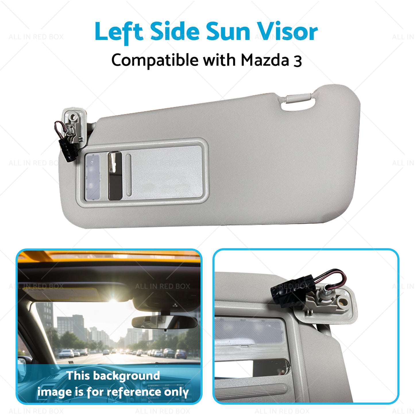 {{ BBM2-69-320C-75 Left Side Sun Visor Suitable for 10-13 Mazda 3 Hatchback }} - Buy Car Parts Online at {{ Kaka Auto Parts }}.