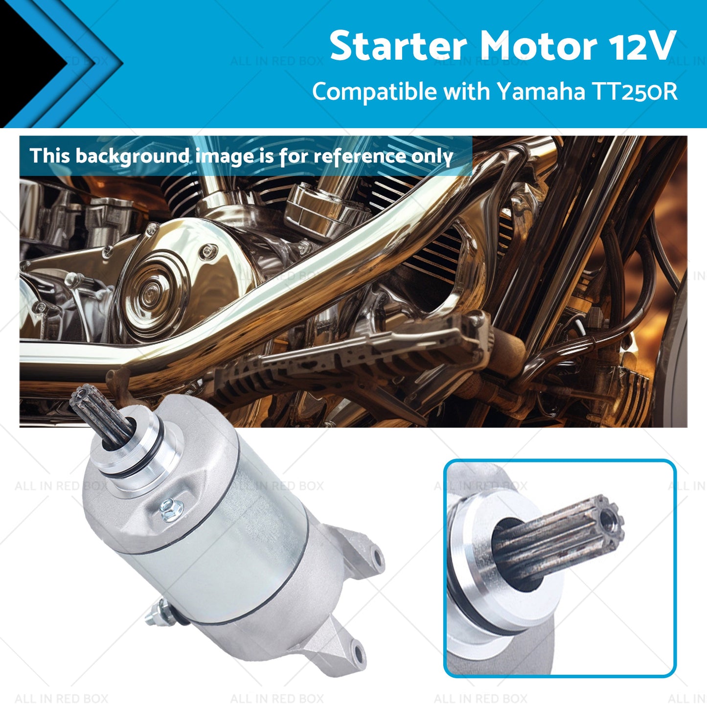 {{ Starter Motor 12V Suitable for Yamaha YS250 TT250R YBR250 93-06 }} - Buy Car Parts Online at {{ Kaka Auto Parts }}.