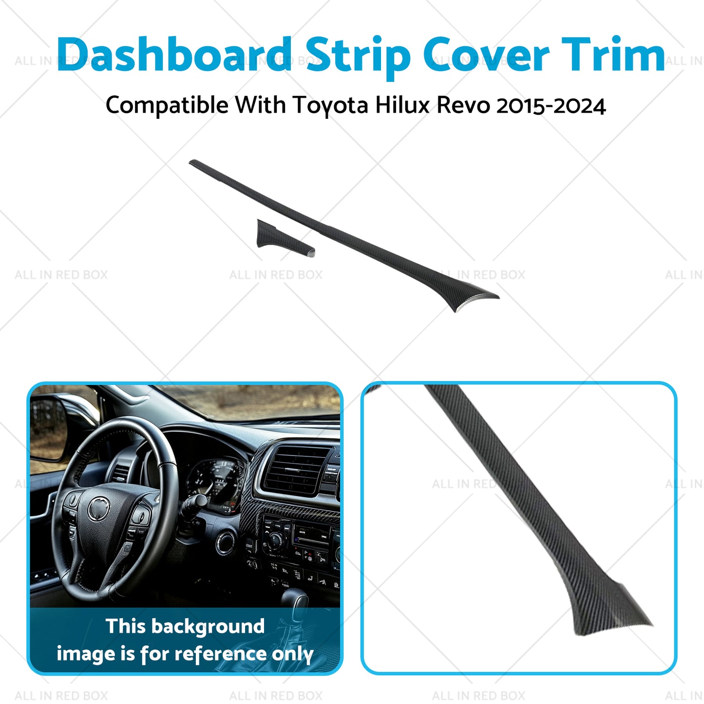 {{ ABS Carbon Dashboard Strip Cover Trim Suitable For Toyota Hilux Revo 2015-2024 }} - Buy Car Parts Online at {{ Kaka Auto Parts }}.