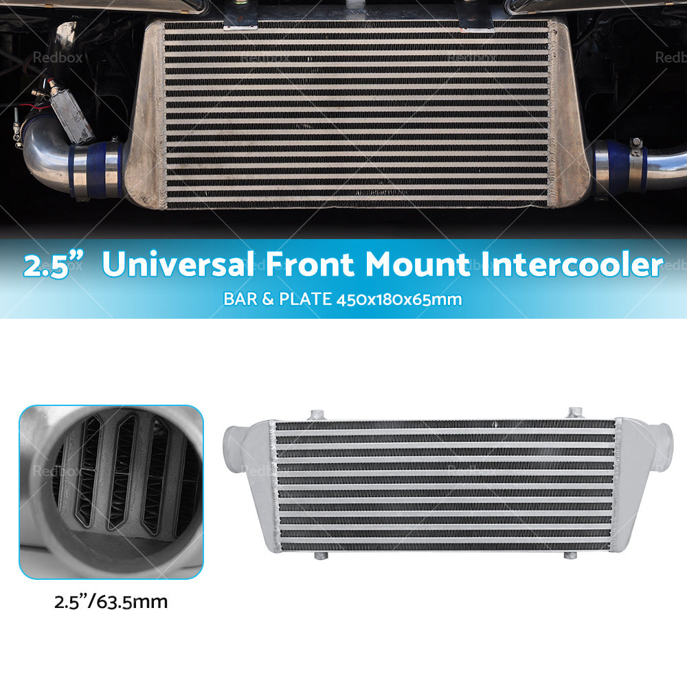 2. 5 inch Universal Full Aluminum Front Mount Intercooler 450x180x65mm Core Bar and Plate