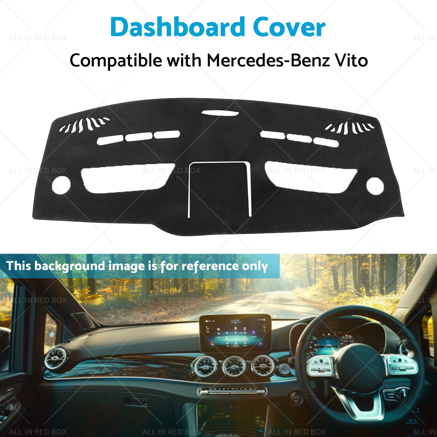 {{ Dashboard Cover Suitable for Mercedes Vito Chassis 447 7 or 2014-On Black Dash Mat }} - Buy Car Parts Online at {{ Kaka Auto Parts }}.