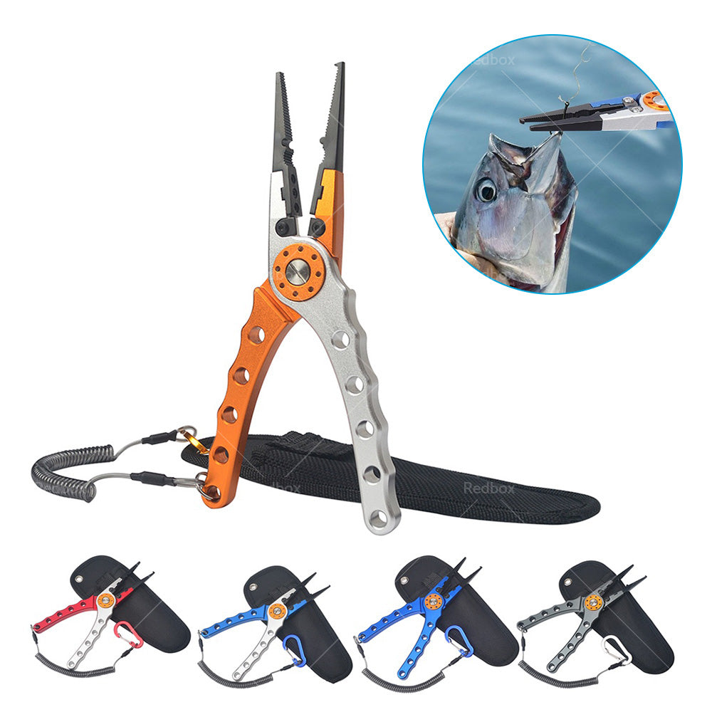 7. 9 Aluminium Fishing Pliers Hook Remover Line Cutting Mono Braid Fish Grip