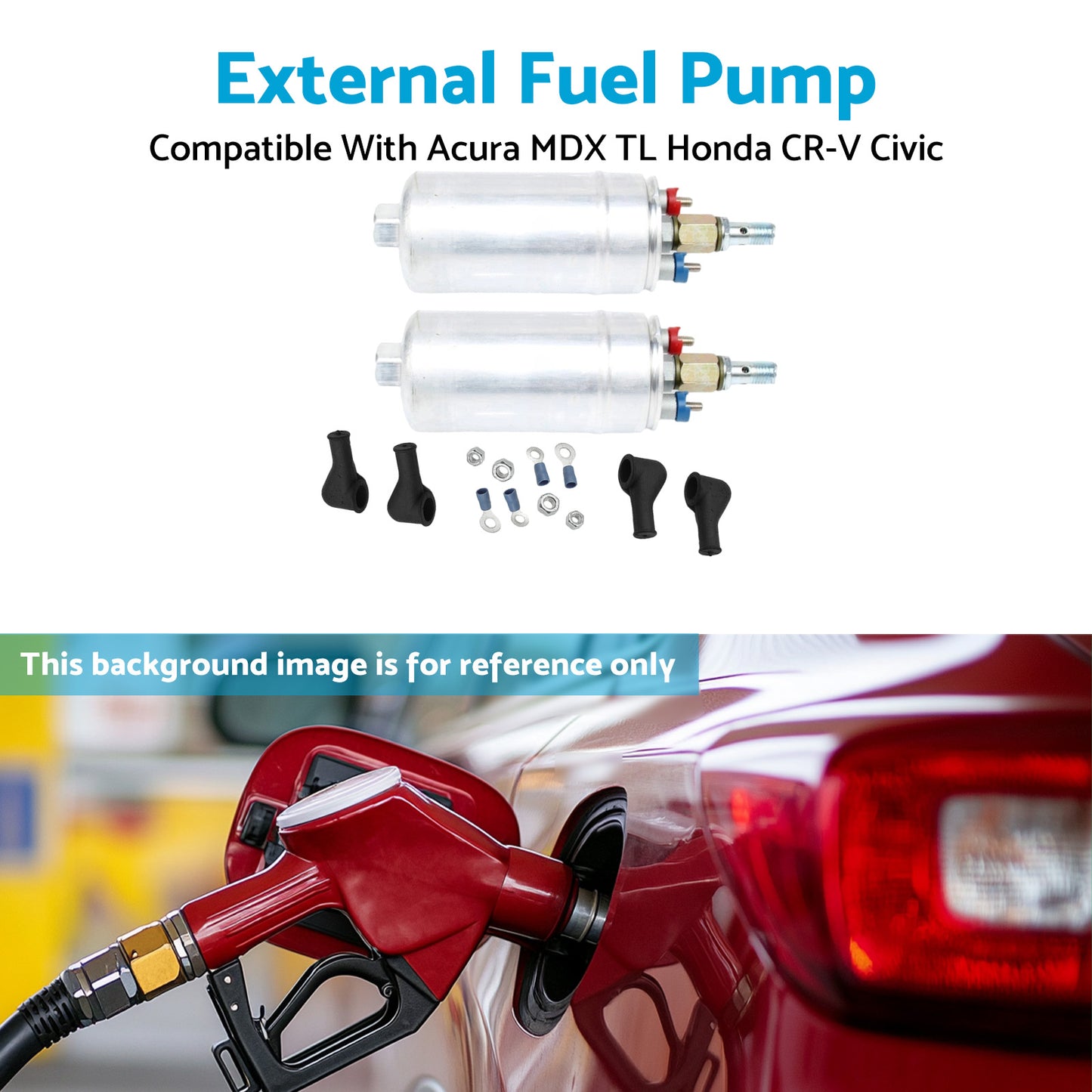 {{ 2x External Inline Fuel Pumps Suitable For Honda Civic 1.5L 1.8L 1994-2013 }} - Buy Car Parts Online at {{ Kaka Auto Parts }}.