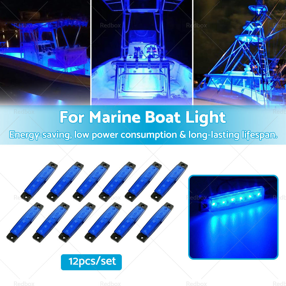 12x For Marine Boat LED Deck Courtesy Lights Waterproof Stern Transom Light 12V