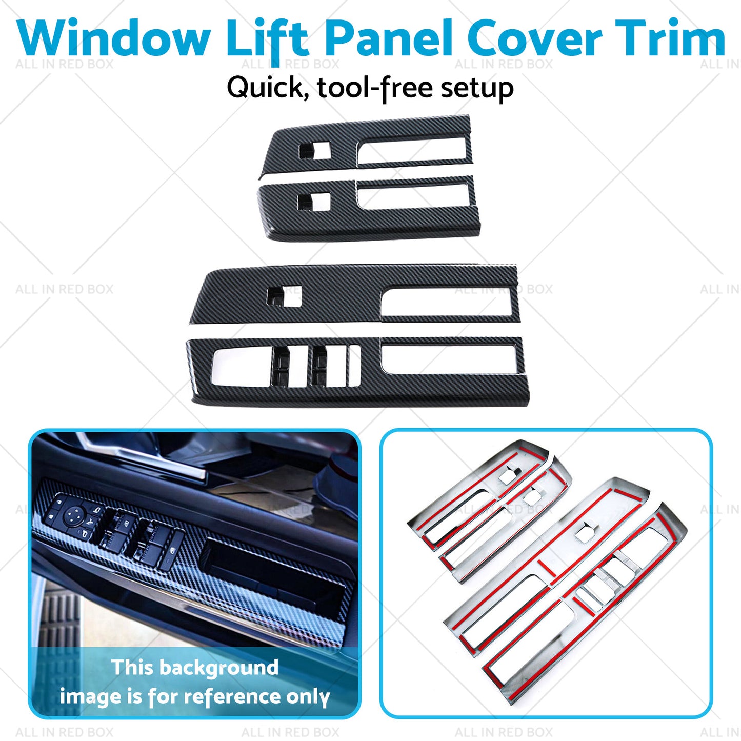 {{ 4x Window Lift Panel Cover Trim Suitable For Mitsubishi L200 Triton 23-25 Carbon }} - Buy Car Parts Online at {{ Kaka Auto Parts }}.