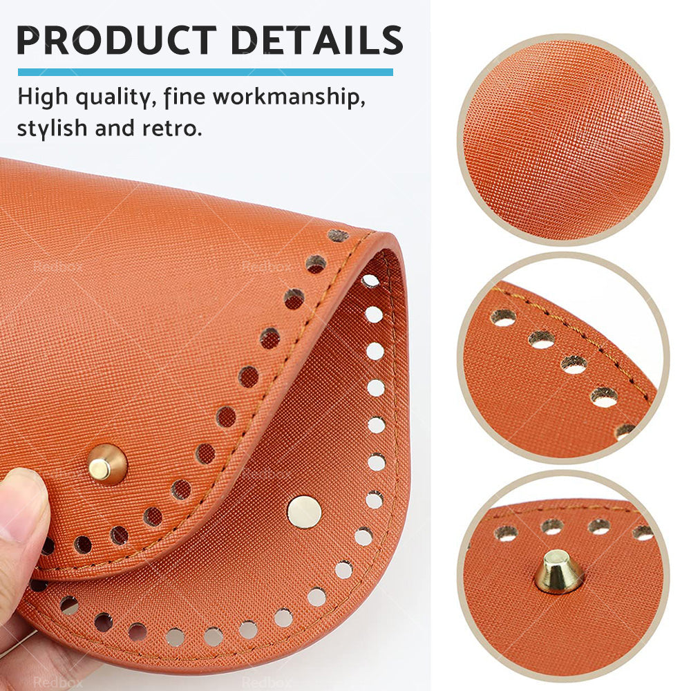 8PCS PU Leather Shaper Base Pad DIY Crochet Bag Bottom Oval Knitting Accessories