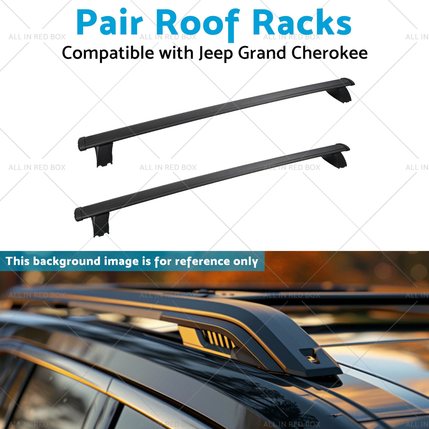 {{ 2x Cross Bar Roof Rack Suitable for Jeep Grand Cherokee 11-21 with 2 keys }} - Buy Car Parts Online at {{ Kaka Auto Parts }}.