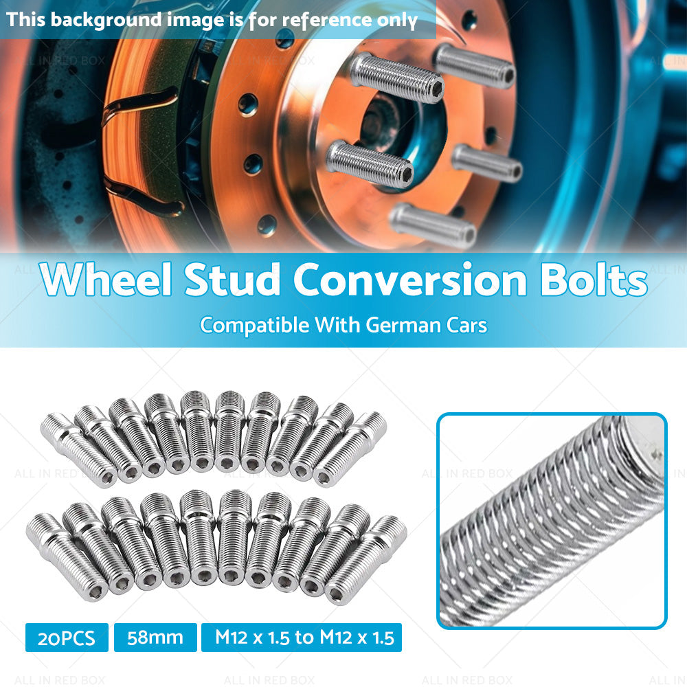 {{ 20pcs 58mm M12 x 1. 5 to M12 x 1. 5 Wheel Stud Conversion Bolts for German Cars }} - Buy Car Parts Online at {{ Kaka Auto Parts }}.