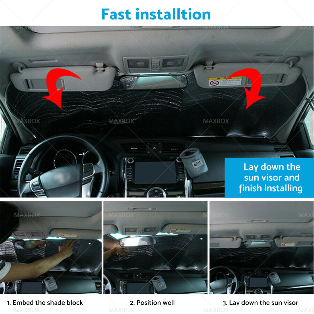Black Eyes Car Windscreen Sun Shade Cover Anti-UV Aluminium Foil Heat Blocking