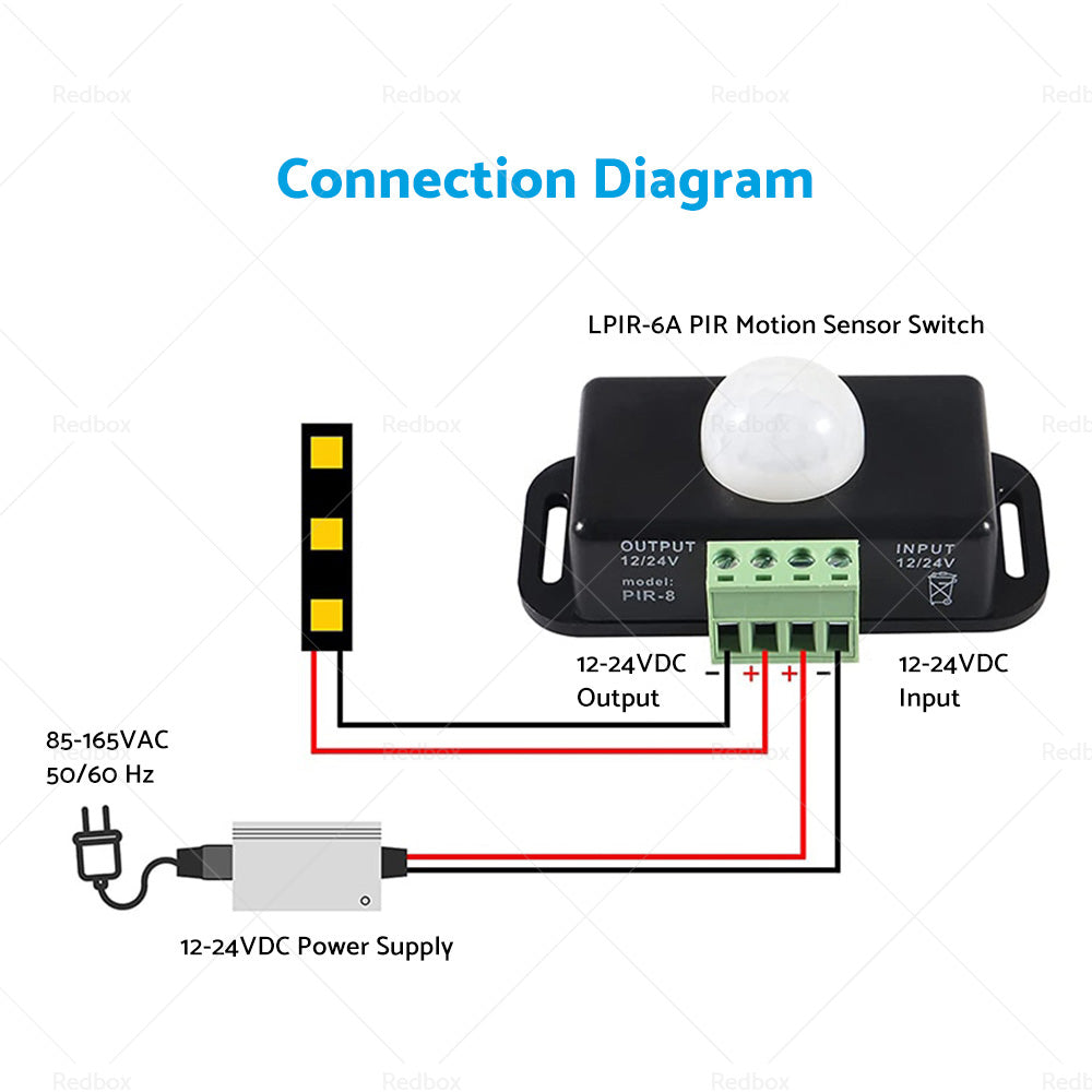 {{ 8m Body Infrared PIR Motion Sensor Switch For LED Light Strip Automatic 12V 24V }} - Buy Car Parts Online at {{ Kaka Auto Parts }}.