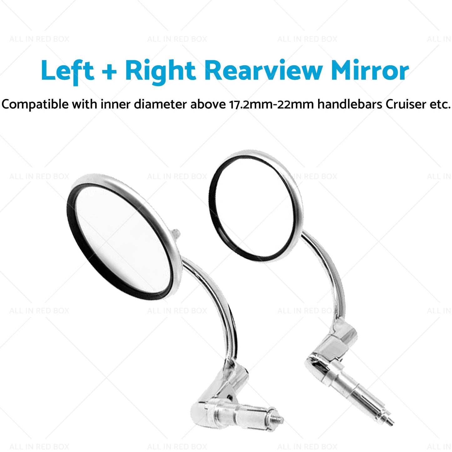 {{ Chrome Round Rearview Bar End Mirror Suitable for Motorcycle Chopper Racer }} - Buy Car Parts Online at {{ Kaka Auto Parts }}.