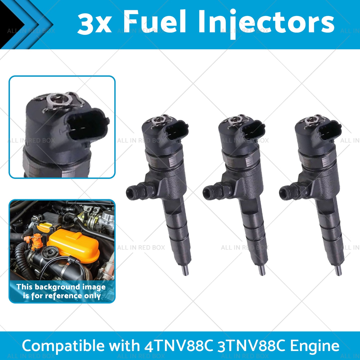 {{ 3x Fuel Injectors Suitable for 4TNV88C 3TNV88C Engine 129A00-53100 0445110463 }} - Buy Car Parts Online at {{ Kaka Auto Parts }}.