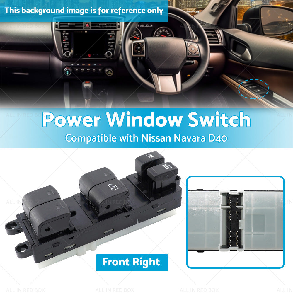 {{ Front Right Power Window Switch Suitable For Nissan Navara D40 05-14 25401-EB70A }} - Buy Car Parts Online at {{ Kaka Auto Parts }}.