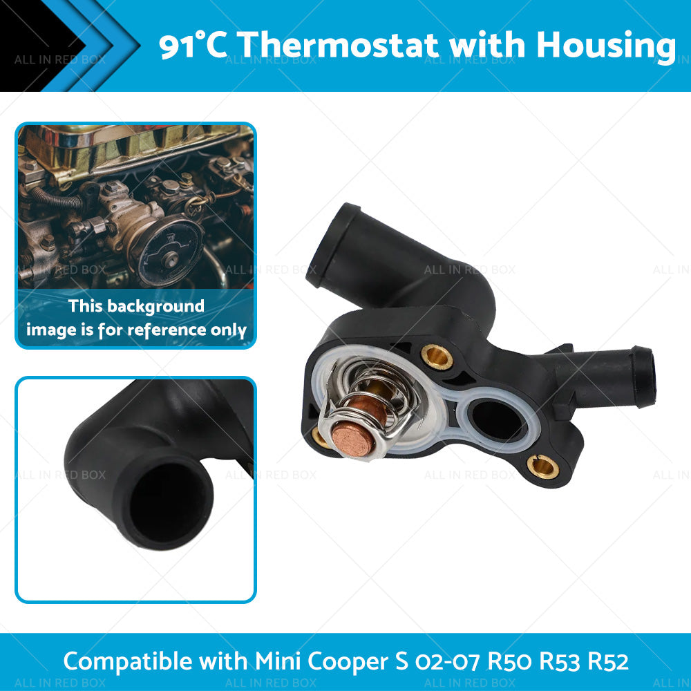 {{ 91隆茫C Thermostat w Housing Suitable for Mini Cooper S R50 R53 R52 11537512733 }} - Buy Car Parts Online at {{ Kaka Auto Parts }}.