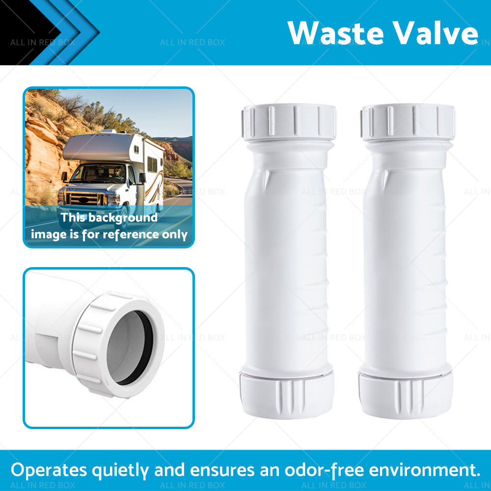 2Pcs Set Waterless Self Sealing Waste Valve Inline Trap Bath Basin Caravan RV